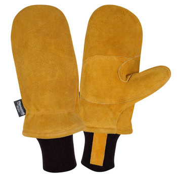 FB300M FREEZEBEATER PREMIUM RUSSET SIDE SPLIT COWHIDE MITTEN  DOUBLE PALM & REINFORCED CROTCH  C150 THINSULATE LINED  HEAVY NYLON KNIT WRIST Cordova Safety Products