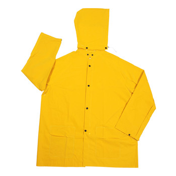 RJ352YL STORMFRONT  .35 MM PVC/POLYESTER  YELLOW 2-PIECE RAIN JACKET  CORDUROY COLLAR  STORM FLY FRONT WITH ZIPPER/SNAP BUTTONS  DETACHABLE HOOD Cordova Safety Products