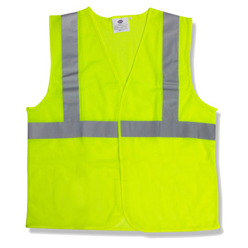 V211P4XL CLASS II  LIME MESH VEST  HOOK & LOOP CLOSURE  2-INCH SILVER REFLECTIVE TAPE Cordova Safety Products