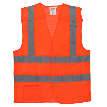 VB230P5XL CLASS II  5-POINT BREAKAWAY VEST  ORANGE MESH  ONE OUTSIDE POCKET  ONE INSIDE POCKET WITH HOOK & LOOP CLOSURE  2-INCH SILVER REFLECTIVE TAPE Cordova Safety Products