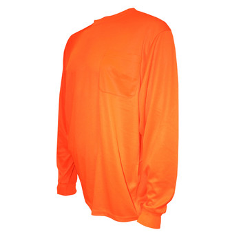 V140M COR-BRITE  NON-RATED  ORANGE BIRDSEYE MESH T-SHIRT  LONG SLEEVES  CHEST POCKET Cordova Safety Products