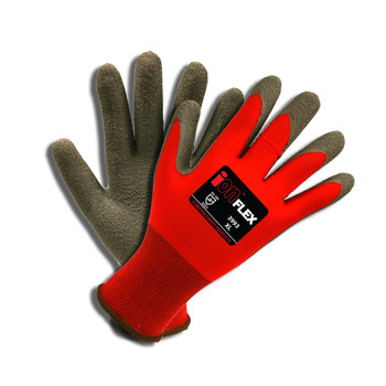 3993M iON FLEX   13-GAUGE  RED NYLON SHELL  DARK GRAY LATEX PALM COATING Cordova Safety Products