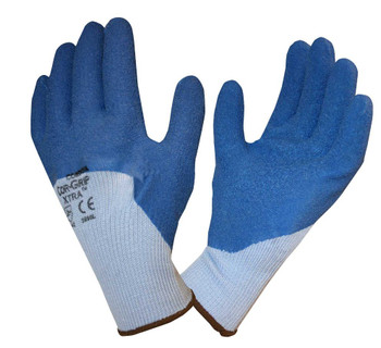 3996XL COR-GRIP XTRA   10-GAUGE  GRAY POLY/COTTON SHELL  3/4 BLUE LATEX PALM COATING Cordova Safety Products