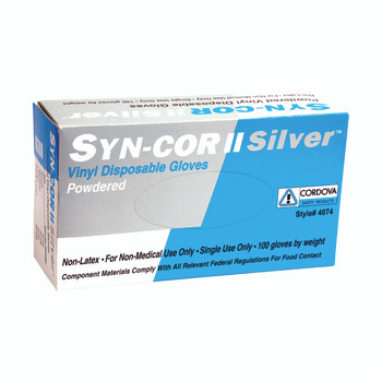 4074XXL SYN-COR II SILVER  VINYL  INDUSTRIAL GRADE  POWDERED  Cordova Safety Products