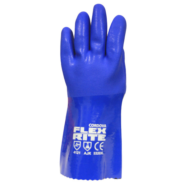 5320XL FLEX-RITE  BLUE PVC  TEXTURED FINISH  SEAMLESS MACHINE KNIT LINED  12-INCH Cordova Safety Products