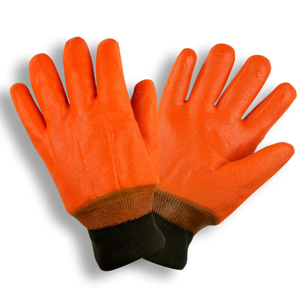 5700F/C HI-VIS ORANGE  SINGLE DIPPED  FOAM INSULATED PVC  SMOOTH FINISH  KNIT WRIST Cordova Safety Products