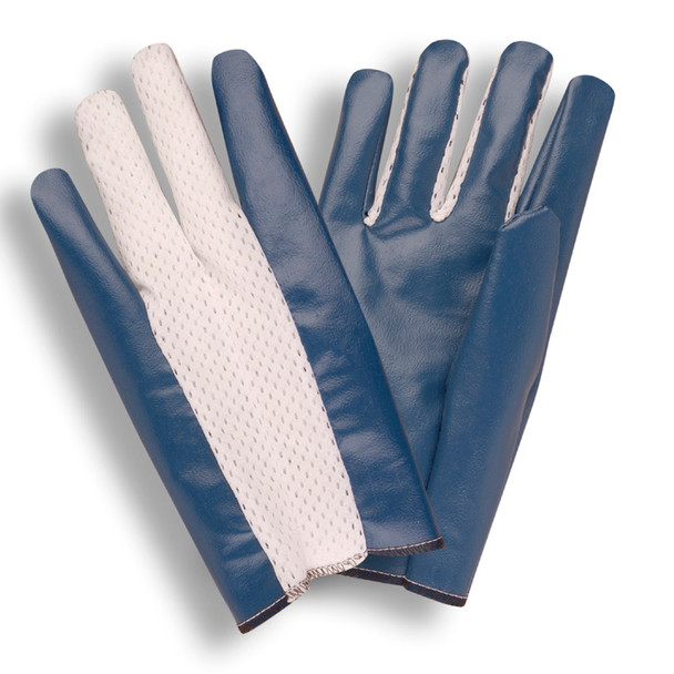 6725XL CUT & SEWN NITRILE  BLUE  PERFORATED NYLON BACK  SLIP-ON STYLE Cordova Safety Products