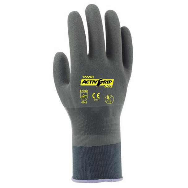 AG503XL TOWA ACTIVGRIP  ADVANCE  13-GAUGE  GRAY NYLON SHELL  GRAY MICROFINISH NITRILE  FULLY COATED Cordova Safety Products