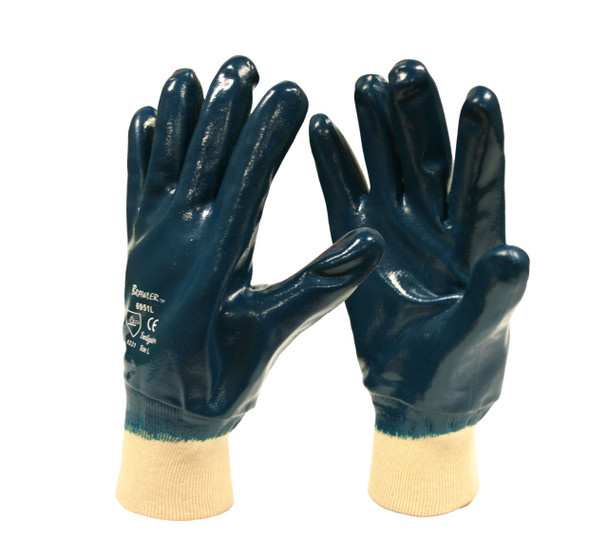 6951S BRAWLER  PREMIUM DIPPED NITRILE  FULLY COATED  JERSEY LINED  KNIT WRIST  SANITIZED Cordova Safety Products