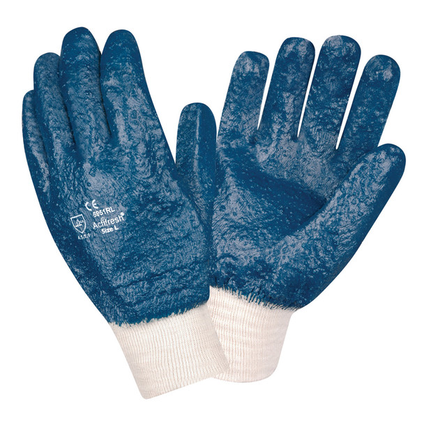 6951RL BRAWLER  PREMIUM DIPPED NITRILE  ROUGH FULLY COATED  JERSEY LINED  KNIT WRIST  SANITIZED Cordova Safety Products