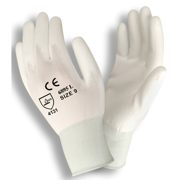 6895CS STANDARD  13-GAUGE  WHITE NYLON SHELL  WHITE POLYURETHANE PALM COATING Cordova Safety Products