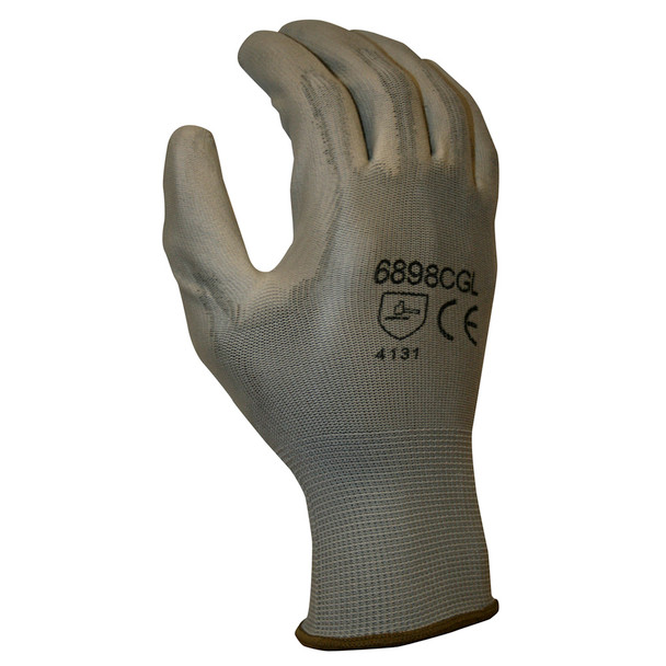 6898CGXL STANDARD  13-GAUGE  GRAY POLYESTER SHELL  GRAY POLYURETHANE PALM COATING Cordova Safety Products