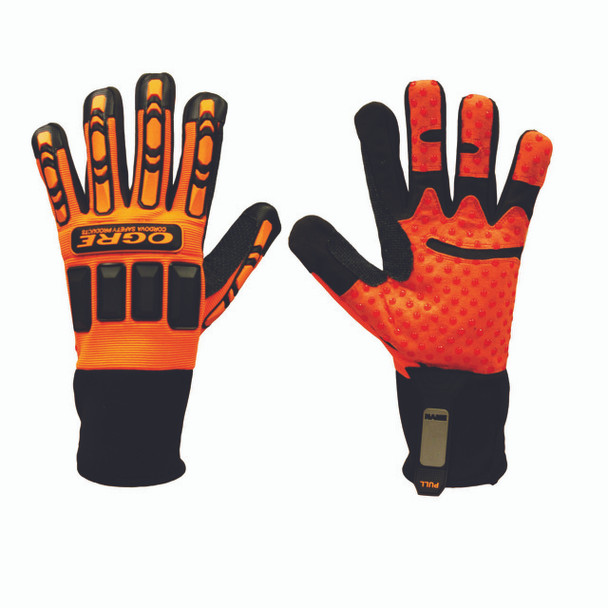 7701M OGRE   ORANGE SPANDEX BACK  ORANGE SYNTHETIC LEATHER PALM  TPR PROTECTORS  SILICONE GRIP  NEOPRENE CUFF Cordova Safety Products