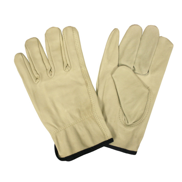 8212L BEIGE GRAIN COWHIDE DRIVER  UNLINED  SHIRRED ELASTIC BACK  KEYSTONE THUMB Cordova Safety Products