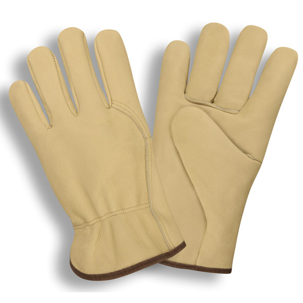 8220S STANDARD GRAIN COWHIDE  UNLINED  SHIRRED ELASTIC BACK  WRAPAROUND FOREFINGER  WING THUMB Cordova Safety Products
