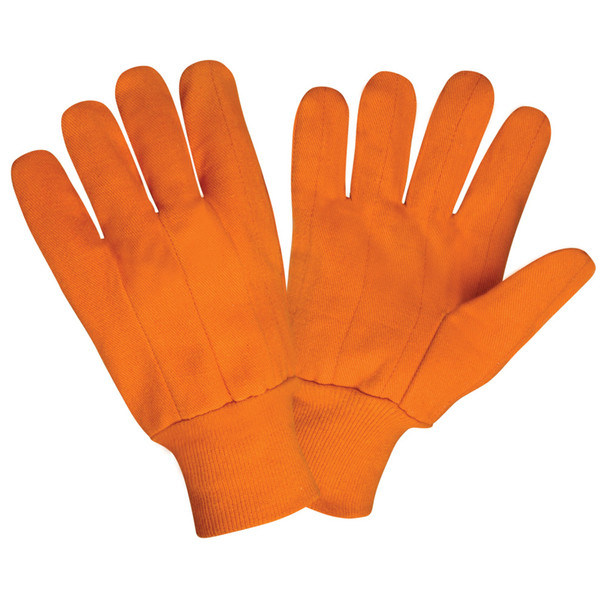 2860C HI-VIS ORANGE DOUBLE PALM  100% COTTON CANVAS   ORANGE KNIT WRIST Cordova Safety Products