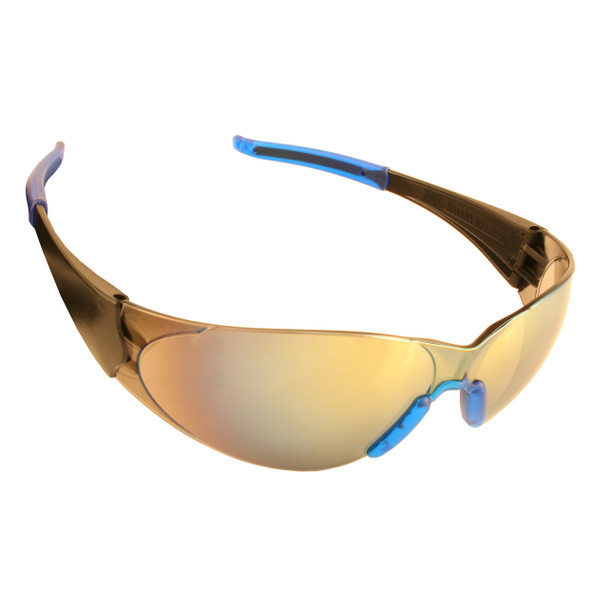 ENB70S DOBERMAN  BLACK FRAME  SILVER MIRROR LENS  BLUE-GRAY GEL NOSE & TEMPLE SLEEVES Cordova Safety Products