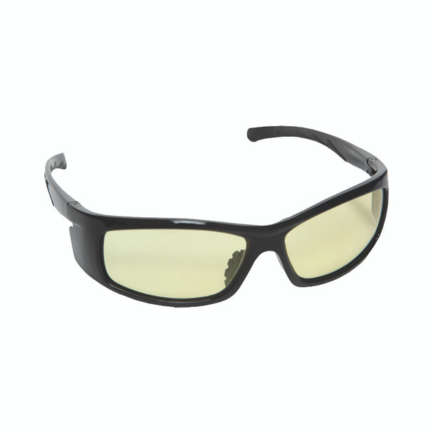 E02B30 VENDETTA  BLACK GLOSS FRAME  AMBER LENS  INTEGRATED SIDE SHIELDS Cordova Safety Products