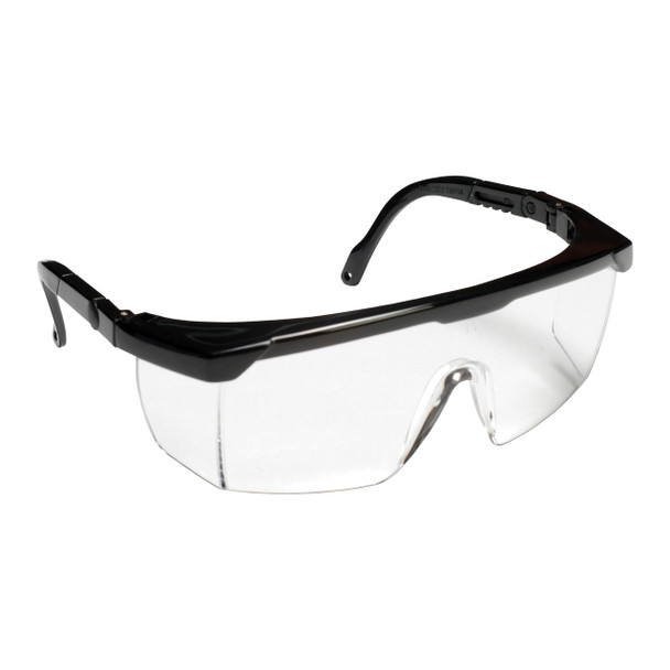 EMB10S RETRIEVER II  BLACK FRAME  CLEAR LENS WITH INTEGRATED SIDE SHIELDS  5-POSITION RATCHET  EXTENDABLE TEMPLES Cordova Safety Products
