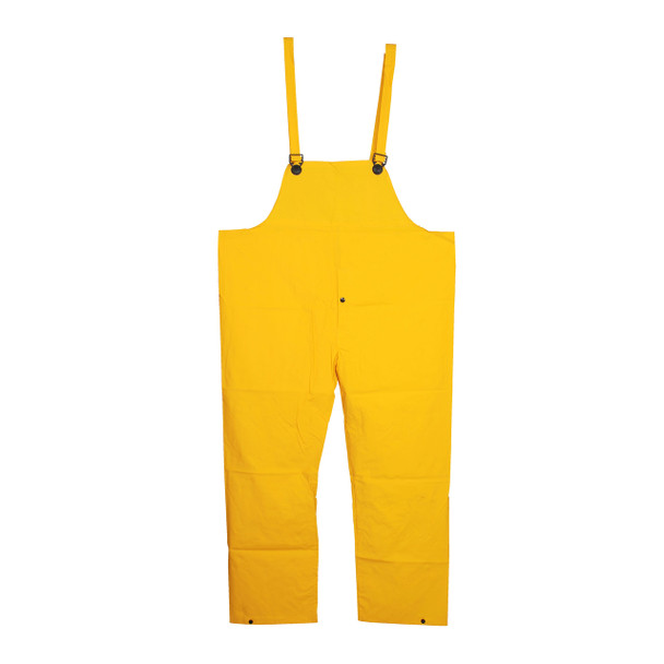 RB35YL STORMFRONT  .35 MM PVC/POLYESTER  YELLOW BIB PANTS WITH SUSPENDERS  SNAP FLY Cordova Safety Products