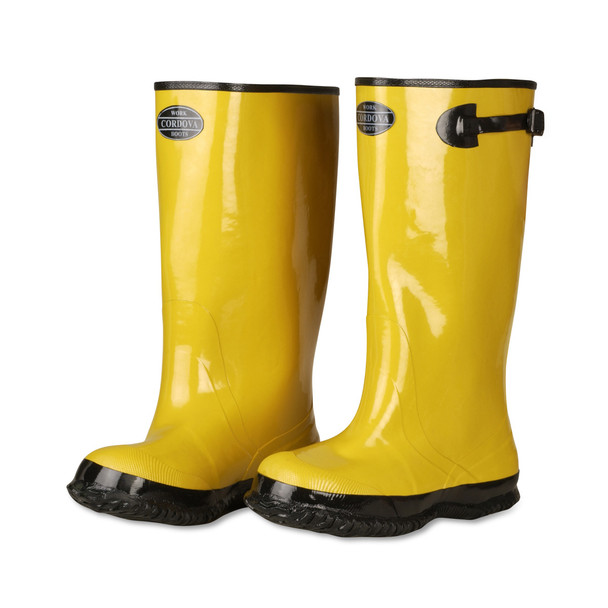 BYS17-7 YELLOW SLUSH BOOT WITH BLACK RIBBED SOLE  COTTON LINED  17-INCH LENGTH  OVER-THE-SHOE STYLE  SIZE 7 Cordova Safety Products