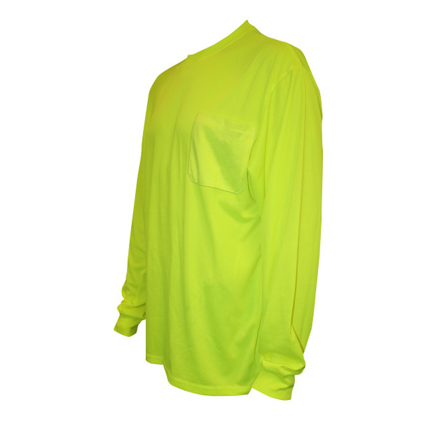 V1414XL COR-BRITE  NON-RATED  LIME BIRDSEYE MESH T-SHIRT  LONG SLEEVES  CHEST POCKET Cordova Safety Products