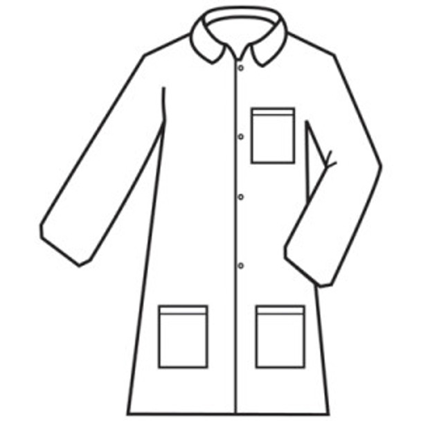 MPLAB200XL DEFENDER II   WHITE MICROPOROUS LABCOAT WITH 4-SNAP FRONT & COLLAR  3 POCKETS  OPEN WRISTS Cordova Safety Products