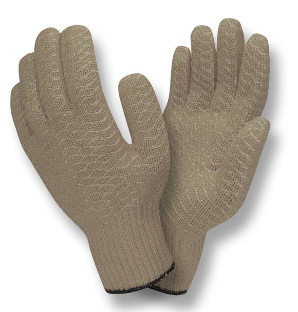 3900GS GRAY SYNTHETIC MACHINE KNIT SHELL  SOFT PVC CRISS-CROSS COATING Cordova Safety Products