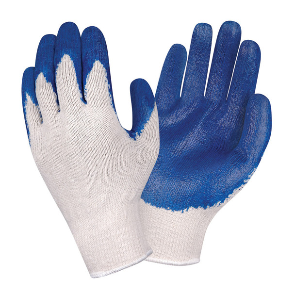 3891S ECONOMY  10-GAUGE  NATURAL MACHINE KNIT  BLUE SMOOTH LATEX PALM COATING Cordova Safety Products