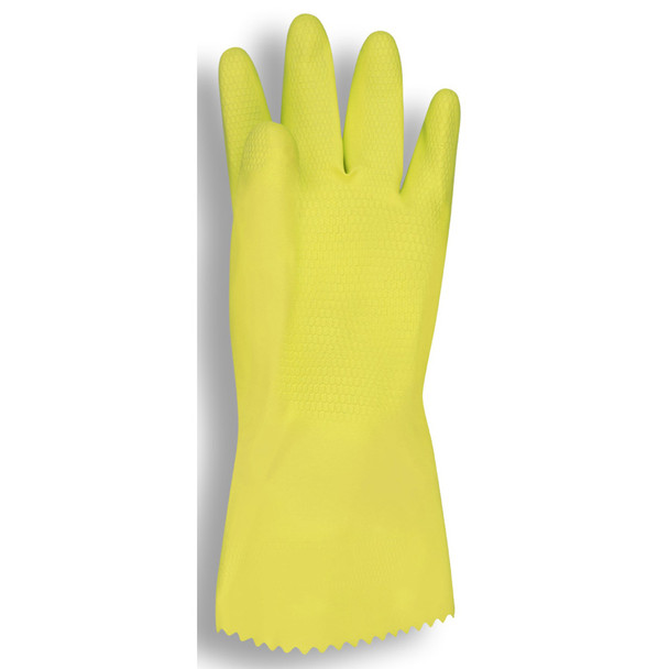 4250 YELLOW FLOCK-LINED LATEX  SCALLOPED CUFF  STANDARD WEIGHT Cordova Safety Products