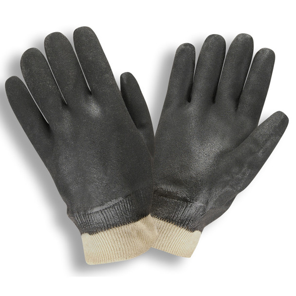 5100SJ BLACK DOUBLE DIPPED  SANDPAPER GRIP  JERSEY LINED  KNIT WRIST Cordova Safety Products