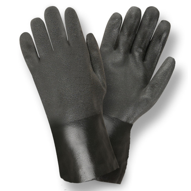 5112SJ BLACK DOUBLE DIPPED  SANDPAPER GRIP  JERSEY LINED  12-INCH Cordova Safety Products