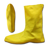 LBC10M HAZMAT/NUKE BOOTS  .75 MM. NATURAL RUBBER  YELLOW  UNLINED  12-INCH LENGTH  RIBBED/TEXTURED SOLE Cordova Safety Products