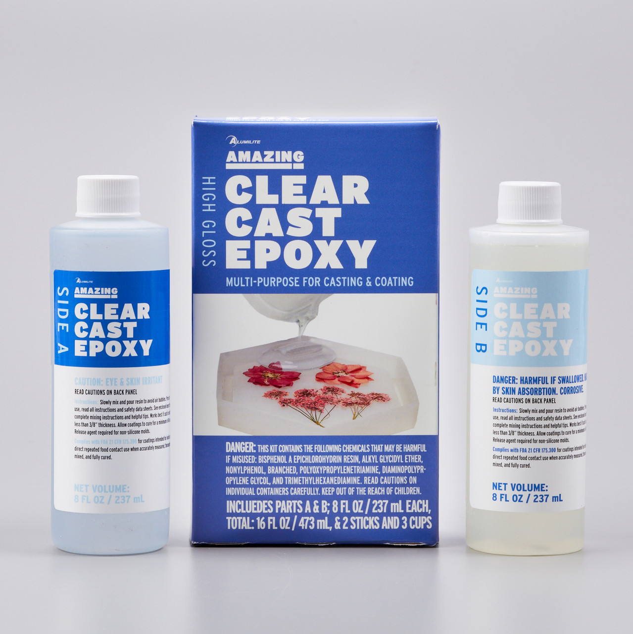 Alumilite Clear (Slow) 12 Minute Casting Resin, 16 Pound Kit, Size: One Size