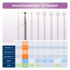 Dental Bur - Diamond Round 4 - Med Grit - 19mm FG (standard length) - 5 pack