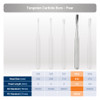 Dental Bur - Pear 332L - 21mm FG (standard length) - 5 pack