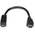 StarTech.com 6in Micro USB to Mini USB Adapter Cable M/F - 1 x 5-pin Mini USB Type B - Female - 1 x 5-pin Micro USB Type B - Male - Nickel Connector - Black - 1 Each