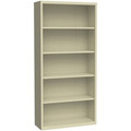 Lorell Fortress Series Bookcase - 34.5" Width x 13" Depth x 72" Height - 6 x Shelf(ves) - Putty - Powder Coated - Steel - Recycled