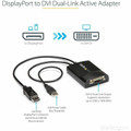 StarTech.com DisplayPort to DVI Adapter - 1 x 20-pin DisplayPort Digital Audio/Video - Male, 1 x 4-pin USB Type A - Male - 1 x 19-pin DVI-D (Dual-Link) Digital Video - Female - Nickel Connector - Gold Contact - Black - 1 Each