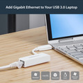 StarTech.com USB 3.0 to Gigabit Ethernet NIC Network Adapter - White - USB 3.0 Type A - 1 Port(s) - 1 x Network (RJ-45) - Twisted Pair - 10/100/1000Base-T - TAA Compliant