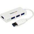 StarTech.com Portable 4 Port SuperSpeed Mini USB 3.0 Hub - White - USB - External - 4 USB Port(s) - 4 USB 3.0 Port(s) - PC, Mac