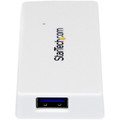 StarTech.com Portable 4 Port SuperSpeed Mini USB 3.0 Hub - White - USB - External - 4 USB Port(s) - 4 USB 3.0 Port(s) - PC, Mac