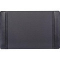 Dacasso Leather Side-Rail Desk Pad - Rectangular - 22" Width x 14" Depth - Felt Black Backing - Top Grain Leather - Black