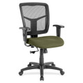 Lorell Ergomesh Managerial Mesh Mid-back Chair - Expo Leaf Seat Color - Fabric Seat Material - Black Back Color - Black Frame Color - 5-star Base - 1 Each
