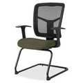Lorell ErgoMesh Series Mesh Back Guest Chair with Arms - Canyon Fern Seat Color - Vinyl, Fabric Seat Material - Black Back Color - Mesh Back Material - Cantilever Base - Armrest - 1 Each