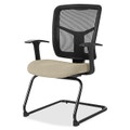 Lorell ErgoMesh Series Mesh Back Guest Chair with Arms - Shire Travertine Seat Color - Mesh, Fabric Seat Material - Black Back Color - Mesh Back Material - Cantilever Base - Black - 1 Each