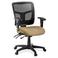 Lorell ErgoMesh Series Managerial Mesh Mid-Back Chair - Perfection Beige Seat Color - Fabric Seat Material - Black Back Color - Black Frame Color - 5-star Base - Black - 1 Each