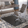 Deflecto EconoMat Chair Mat - Floor, Office, Carpeted Floor, Breakroom - 53" Length x 45" Width - Rectangular - Vinyl - Black - 1 Each