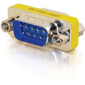 C2G DB-9 Mini Gender Changer - 1 x 9-pin DB-9 Serial Male - 1 x 9-pin DB-9 Serial Male - Silver, Yellow - 1 Each