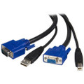StarTech.com USB KVM Cable - 6 ft KVM Cable for KVM Switch - First End: 1 x 4-pin USB 2.0 Type A - Male, 1 x 15-pin HD-15 - Male - Second End: 1 x 4-pin USB Type B - Male, 1 x 15-pin HD-15 - Female - Black - 1 Each